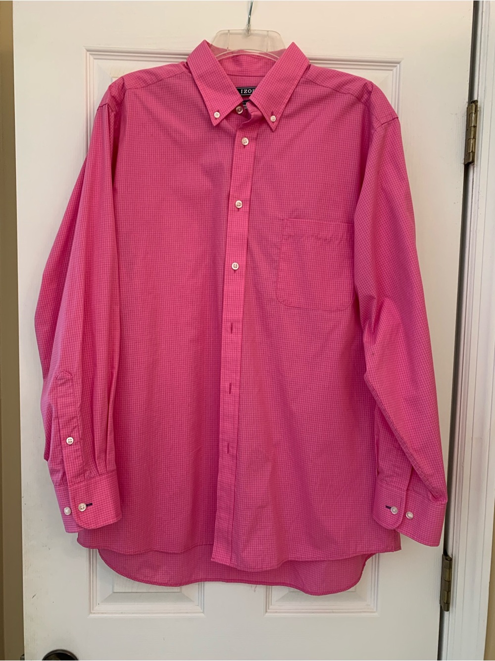 Izod Men’s Bright Pink Button-Down Shirt
